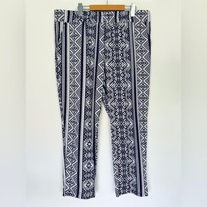 Hot Kiss | Bohemian Printed Boho Pants | Black and White Tribal Print Pants